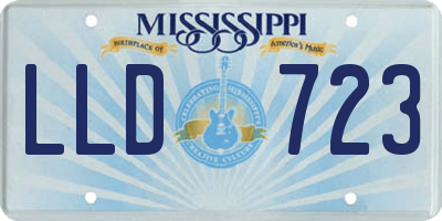 MS license plate LLD723