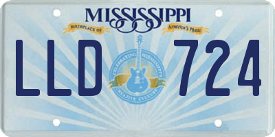 MS license plate LLD724