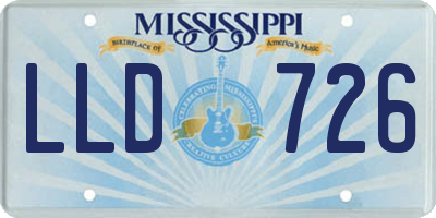 MS license plate LLD726