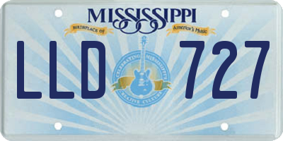 MS license plate LLD727