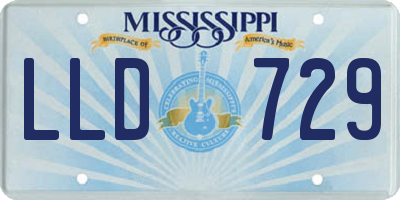 MS license plate LLD729