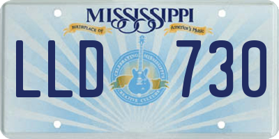 MS license plate LLD730