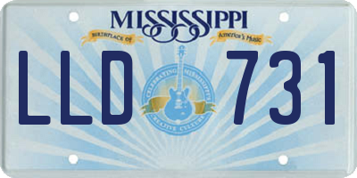 MS license plate LLD731