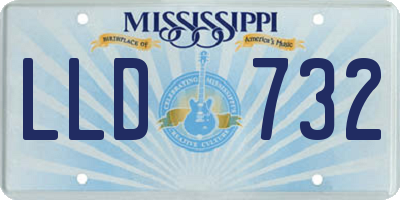 MS license plate LLD732