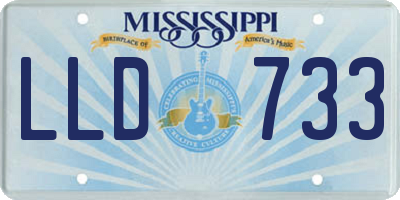MS license plate LLD733