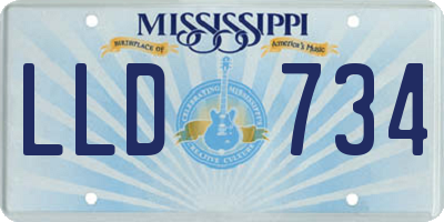 MS license plate LLD734