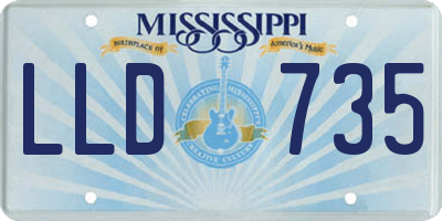 MS license plate LLD735