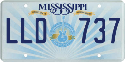 MS license plate LLD737