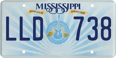 MS license plate LLD738