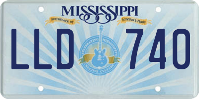 MS license plate LLD740