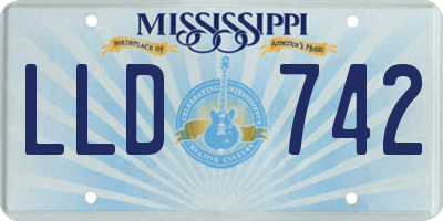 MS license plate LLD742