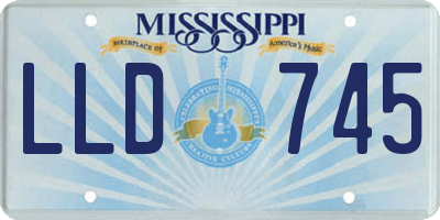 MS license plate LLD745
