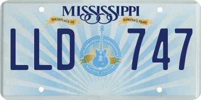 MS license plate LLD747