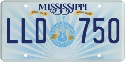 MS license plate LLD750