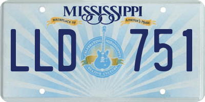 MS license plate LLD751
