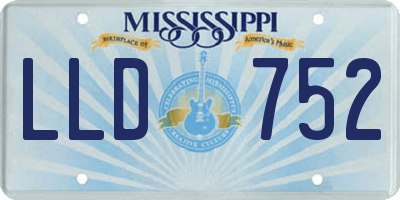 MS license plate LLD752