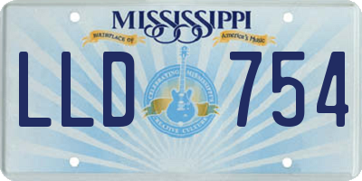 MS license plate LLD754