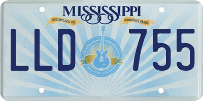 MS license plate LLD755