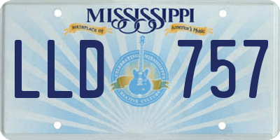 MS license plate LLD757