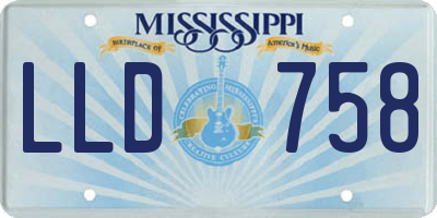 MS license plate LLD758
