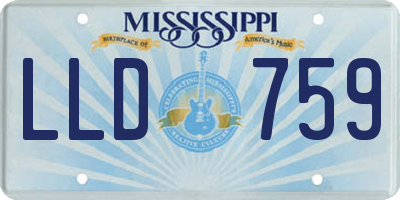 MS license plate LLD759
