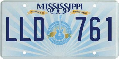 MS license plate LLD761