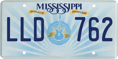 MS license plate LLD762