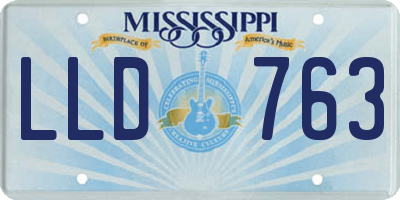 MS license plate LLD763