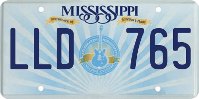 MS license plate LLD765