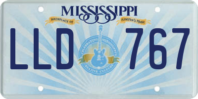 MS license plate LLD767