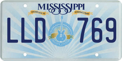 MS license plate LLD769