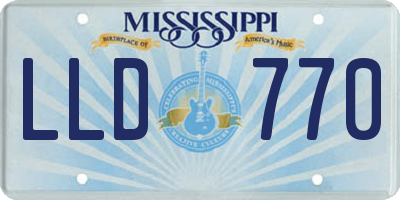 MS license plate LLD770