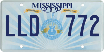 MS license plate LLD772