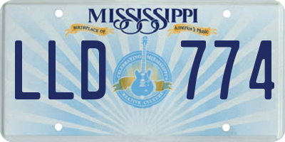 MS license plate LLD774