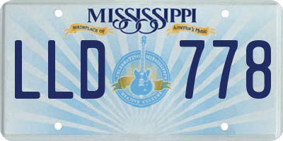 MS license plate LLD778