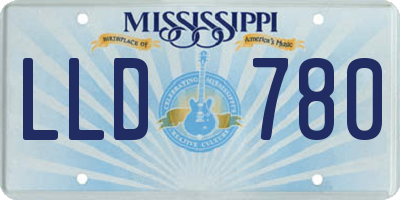 MS license plate LLD780