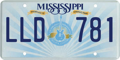 MS license plate LLD781