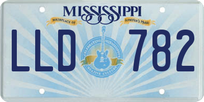 MS license plate LLD782