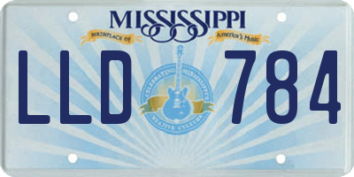 MS license plate LLD784