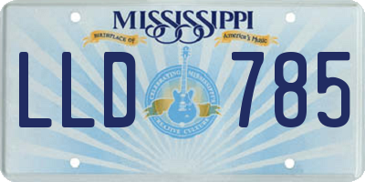 MS license plate LLD785