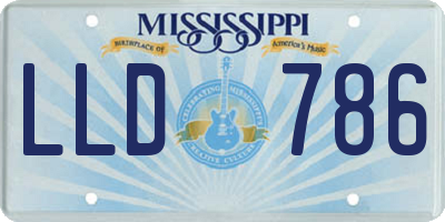 MS license plate LLD786