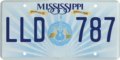 MS license plate LLD787