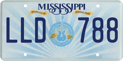 MS license plate LLD788