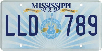 MS license plate LLD789