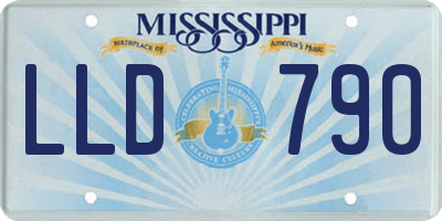 MS license plate LLD790