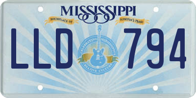 MS license plate LLD794