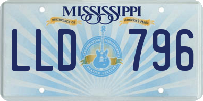 MS license plate LLD796