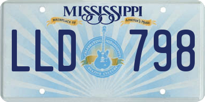 MS license plate LLD798
