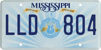 MS license plate LLD804
