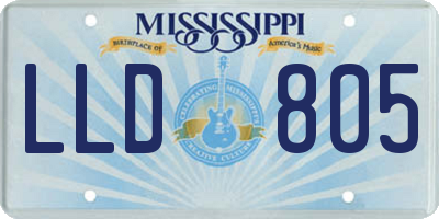 MS license plate LLD805